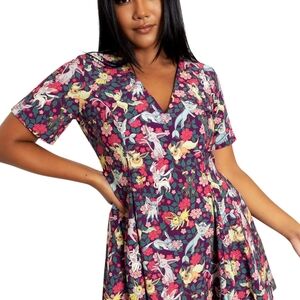 Blackmilk Purple Floral Eeveelutions Skater Dress